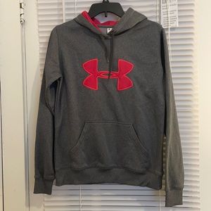 NWOT! Under Armour Grey Pink Logo Sweatshirt!